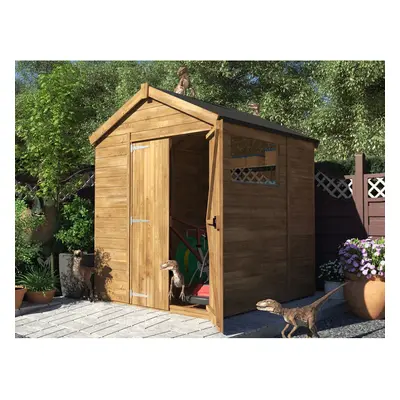 Dunster House Wooden Garden Shed 1.8m x 1.8m Outdoor Storage Building Overlord with Apex Roof an