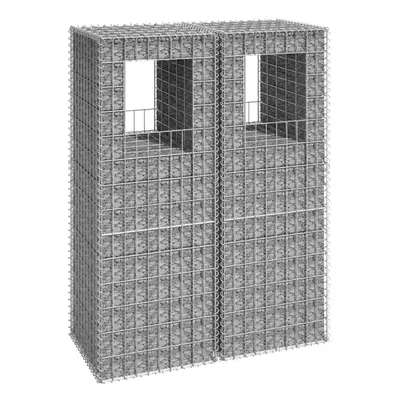 vidaXL 2x Gabion Basket Posts Iron Patio Outdoor Garden Planter Gabion Post