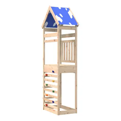 (solid pine wood) vidaXL Play Tower with Rockwall Playset Climbing Frame Impregnated Wood Pine