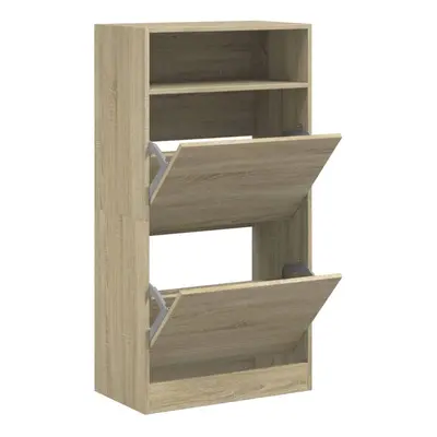 (sonoma oak, x x cm) vidaXL Shoe Cabinet with Flip-Drawers Shoe Storage Shelf Shoe Rack Cupboard