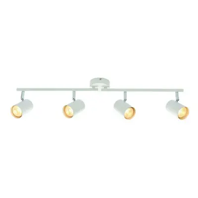 4 Way Adjustable Ceiling Spotlight Matt White Quad GU10 Kitchen Bar Downlight