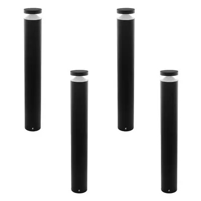 4 PACK IP44 Outdoor Bollard Light Black Cast Aluminium 11W LED Lamp Post