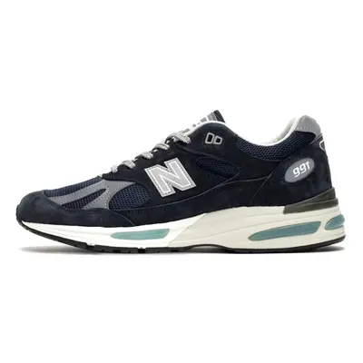 (UK5/EU38/23.5CM) New Balance 991v2 MiUK Dark Navy Men Women Shoes