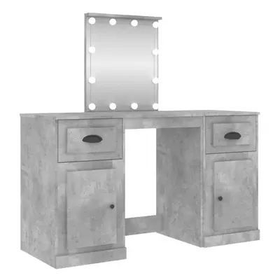 (concrete grey) vidaXL Dressing Table Bedroom Makeup Desk Vanity Desk Cosmetic Table with LED