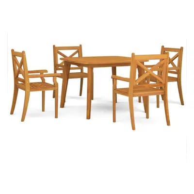 (110 cm table length/5) vidaXL Solid Wood Acacia Garden Dining Set Furniture Multi Sizes 3/5/7/9