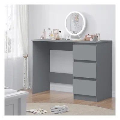 3 Drawer Home Office Desk Dressing Table Dark Matt Grey