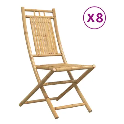 vidaXL Folding Garden Chairs Outdoor Chair Patio Dining Chair pcs Bamboo