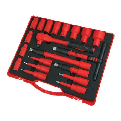 Electricians 20pc 1000V Insulated 1/2" Dr VDE Socket Ratchet & Bits Set (CT2771)