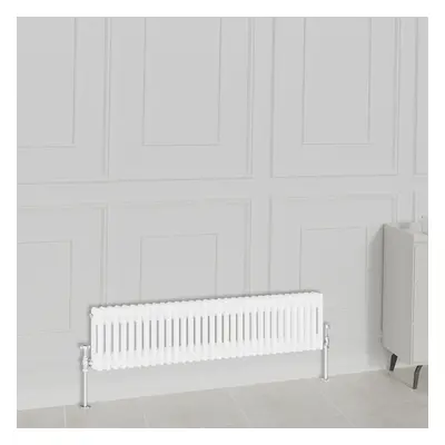 (300x1460mm-2 Column, White) NRG Traditional Radiator Horizontal Vertical Cast Iron Style Double