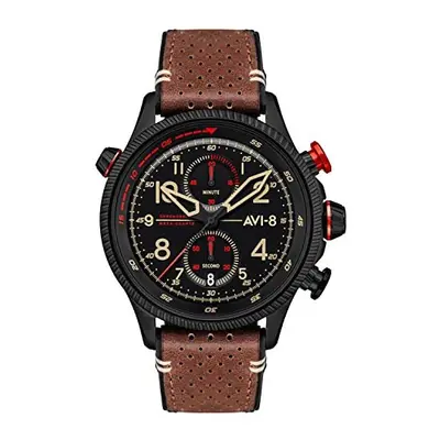 AVI-8 Mens 43mm Hawker Hunter Duke Chronograph Tangmere Japanese Meca-Quartz Pilot Watch with Le