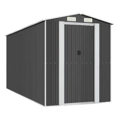 (192 x x cm (L x W x H)) vidaXL Garden Shed Galvanised Steel Outdoor Tool Storage Patio Lawn Too