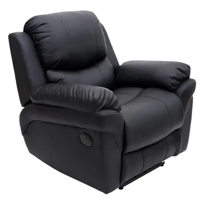 (Black) Madison Electric Bonded Leather Automatic Recliner Armchair Sofa Home Lounge Chair