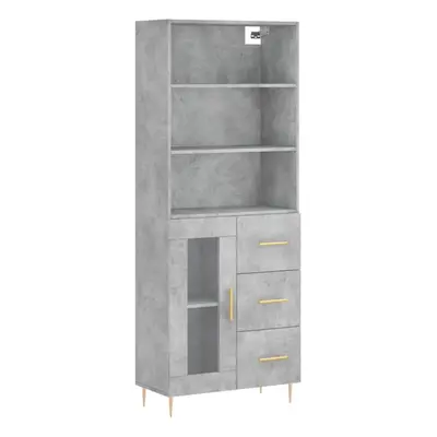 vidaXL Highboard Sideboard Cupboard Side Cabinet Concrete Grey Engineered Wood