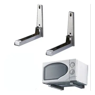 2pcs Stainless steel Foldable Microwave Oven Shelf Wall Mount Bracket Stand Support Holder