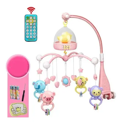 (D) Baby Musical Crib Mobile Bed Bell Toys Plastic Hanging Rattles Night Light