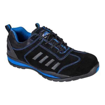 (11 UK, Black/Blue) Portwest Mens Steelite Lusum S1P HRO Suede Safety Shoes