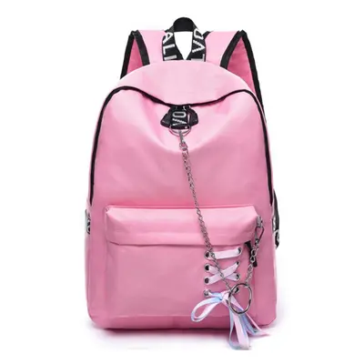 (Pink) 17L Outdoor Travel Backpack Waterproof Nylon School Rucksack Girls Women Bag With Headpho