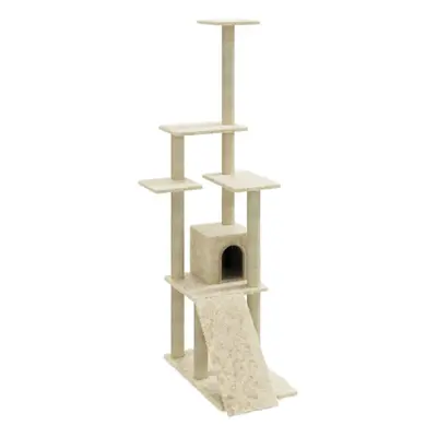 (cream) vidaXL Cat Tree with Sisal Scratching Posts cm Cat Playhouse Multi Colours