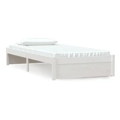 (white, x cm) vidaXL Solid Wood Bed Frame Bedroom Bedstead Bed Base Multi Colours/Sizes