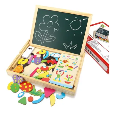 Wooden Magnetic Double-Sided Drawing Board Blocks Children Early Education Toys