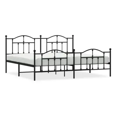 (black, x 200/with headboard & footboard) vidaXL Metal Bed Frame Bedroom Platform Bed Base Bedst