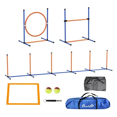 PawHut Piece Dog Agility Equipment Set, Outdoor Agility Kit for Pet, Orange