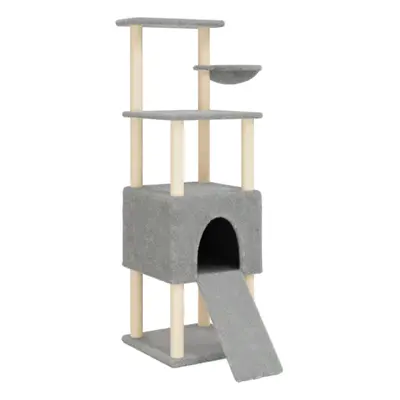 (light grey) vidaXL Cat Tree with Sisal Scratching Posts Cat Tower Pet Cat Climbing Tree