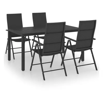 vidaXL Garden Dining Set Piece Black Outdoor Furniture Table and Chairs