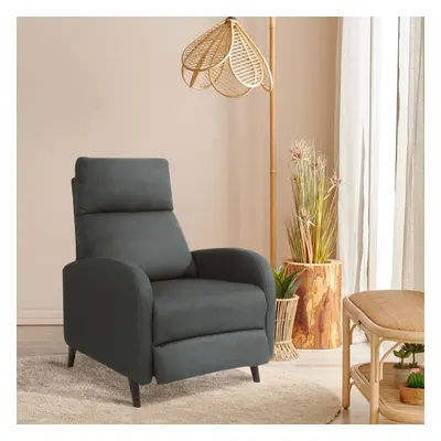 (cadizDRKGRY) Linen Fabric Recliner Chair