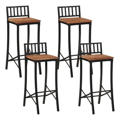 vidaXL Bar Chairs Bar Stool Kitchen Counter Chair pcs Solid Wood Acacia