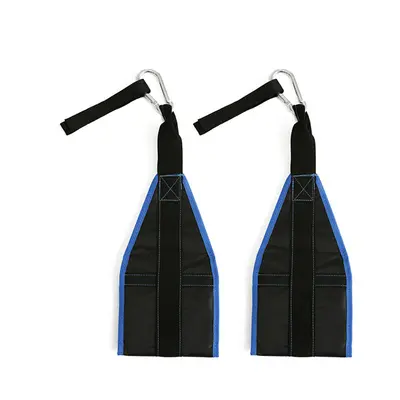 (Blue) 2PCS Home Abdominal Muscle Training Slings Straps Pull-ups Leg Hanging Raiser Gym Fitness