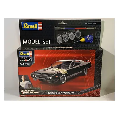 Fast and Furious Doms Plymouth GTX 1:25 Model Kit Paint Set Revel