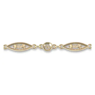 Jewelco London Ladies Solid 9ct Yellow Gold Hand Assembled Boat 6mm Gauge Chain Bracelet, 7.5 in