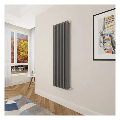 (1500x470mm Column) Designer cast iron radiator anthracite all sizes