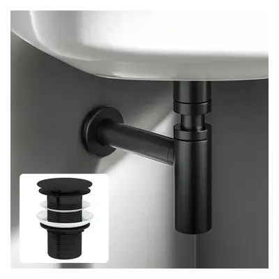 Nes Home Universal Bathroom Basin Bottle Trap & Waste Matte Black