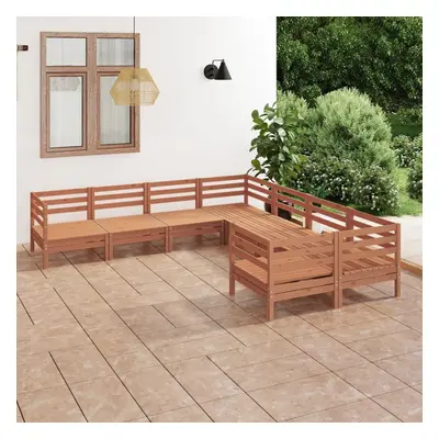 vidaXL Garden Lounge Set Patio Lounge Set Piece Solid Wood Pine Honey Brown