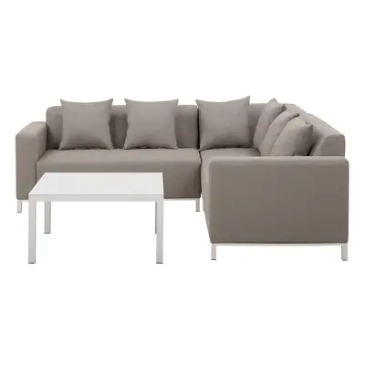 Left Hand Garden Corner Sofa Set BELIZE Seater Modular Beige