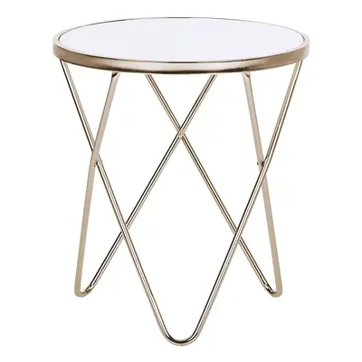 Side Table White with Gold MERIDIAN II