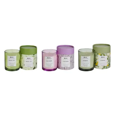 Set of Scented Candles COLORFUL BARREL Soy Wax Fresh Notes Floral Notes