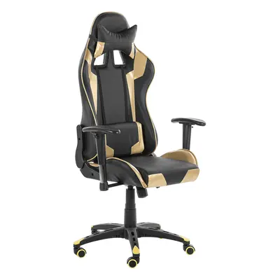 Gaming Chair Faux Leather Gold KNIGHT