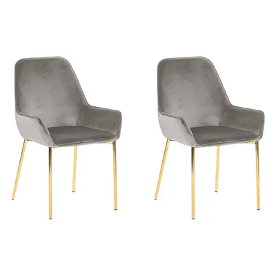 Set of Dining Chairs LOVERNA Velvet Grey