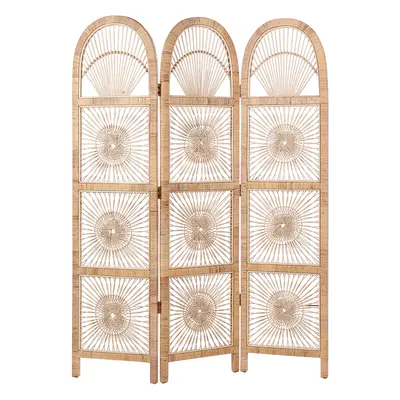 3 Panel Room Divider POMEZIA Light Wood