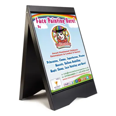 (Black, Yes) A-Board Pavement Sign Board Stand PVC A2 Posters