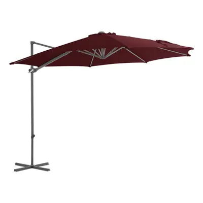 vidaXL Cantilever Garden Parasol with Steel Pole Shade Umbrella Bordeaux Red