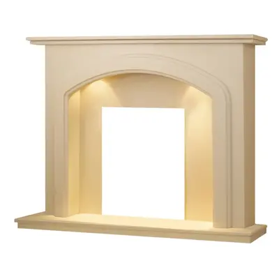 Adam Lincoln Roman Marble Fireplace with Downlights, Inch