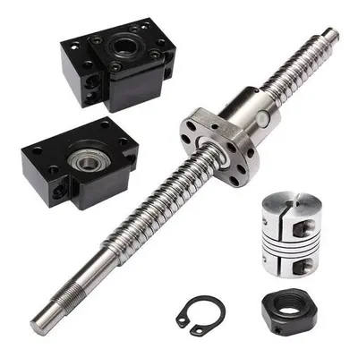 Ball Screw Length 250mm with Set BK/BF12 Supports and 6.35mm x 10mm Coupler for CNC