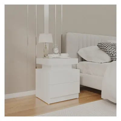 vidaXL Bedside Cabinet White Chipboard Telephone Stand Side Table Furniture