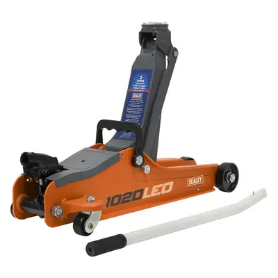 Orange Short Chassis Trolley Jack - 2000kg Limit - 385mm Max Height - Low Entry