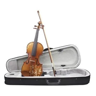 4/4 Spruce wood Carving Violin with Bow String Mute Case