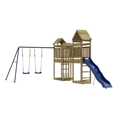 (solid impregnated pinewood) vidaXL Outdoor Playset Garden Playhouse Playground Set Impregnated 